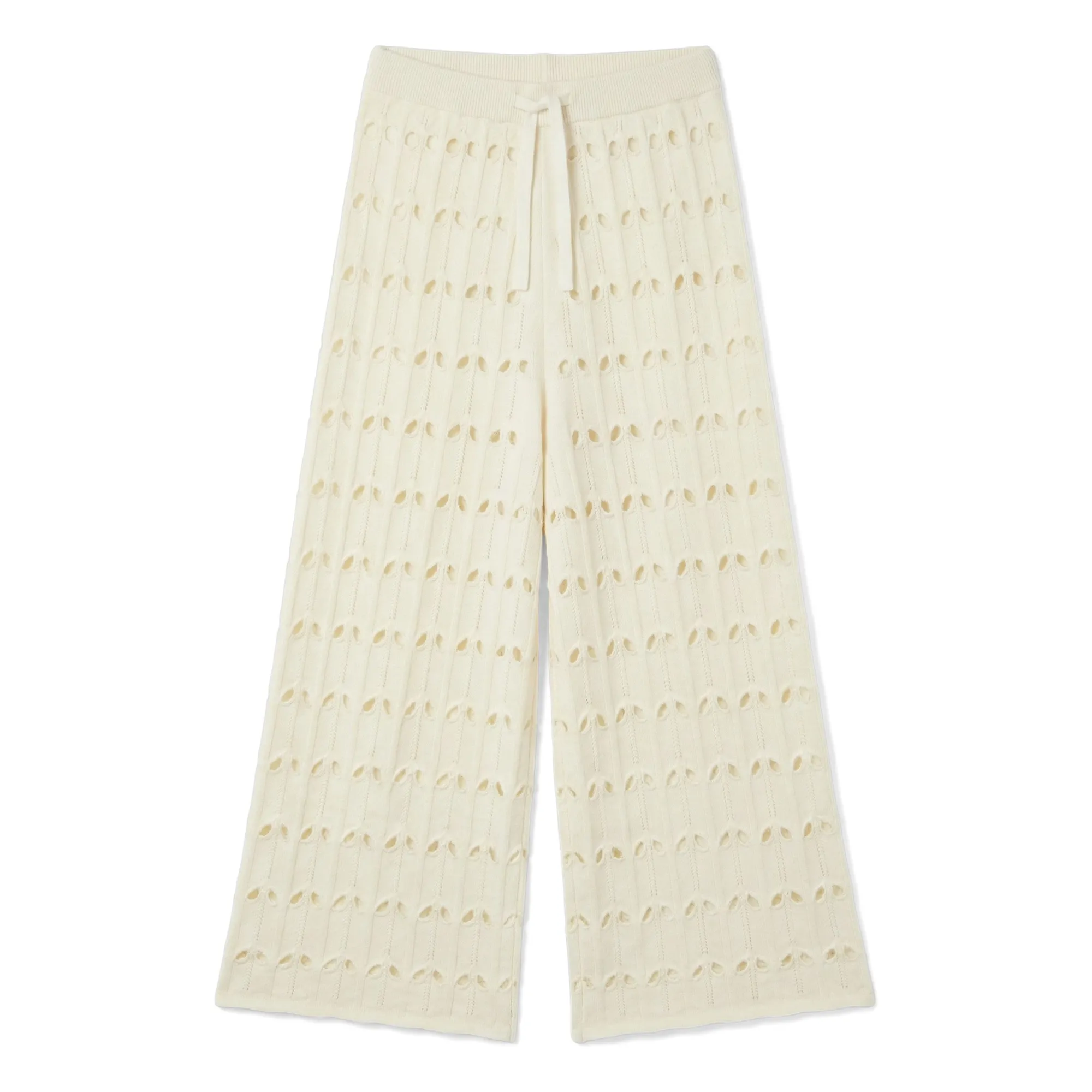 Zimmermann White Openwork Knit Pants