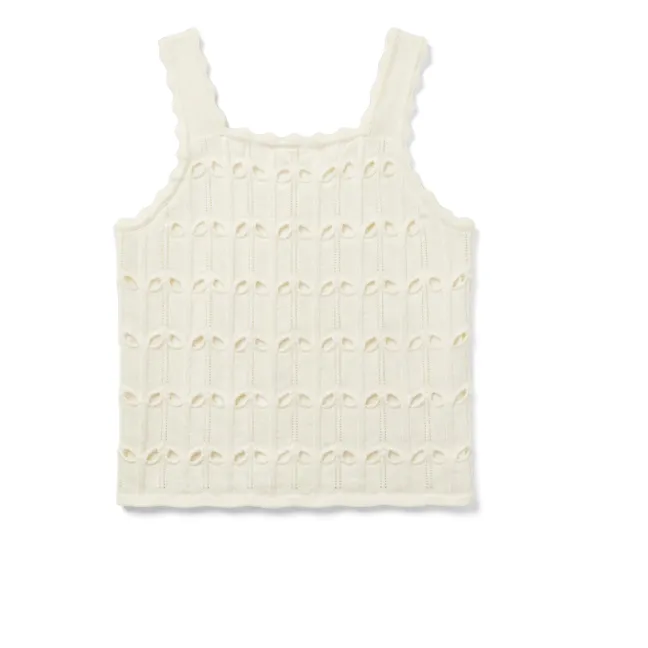 Top Maille Ajourée  | Blanc