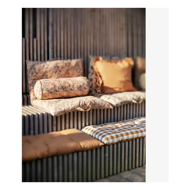 Matelas de sol en coton à fines rayures | Caramel