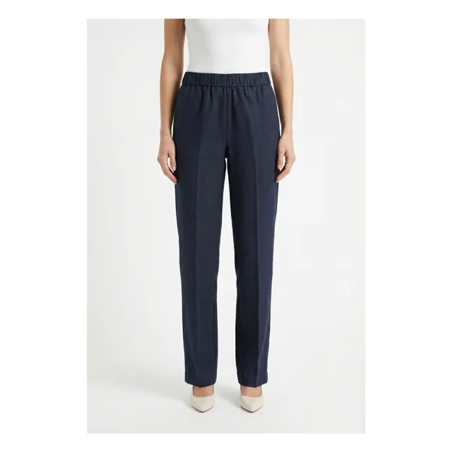 Pantalones de gabardina de algodón | Azul Noche