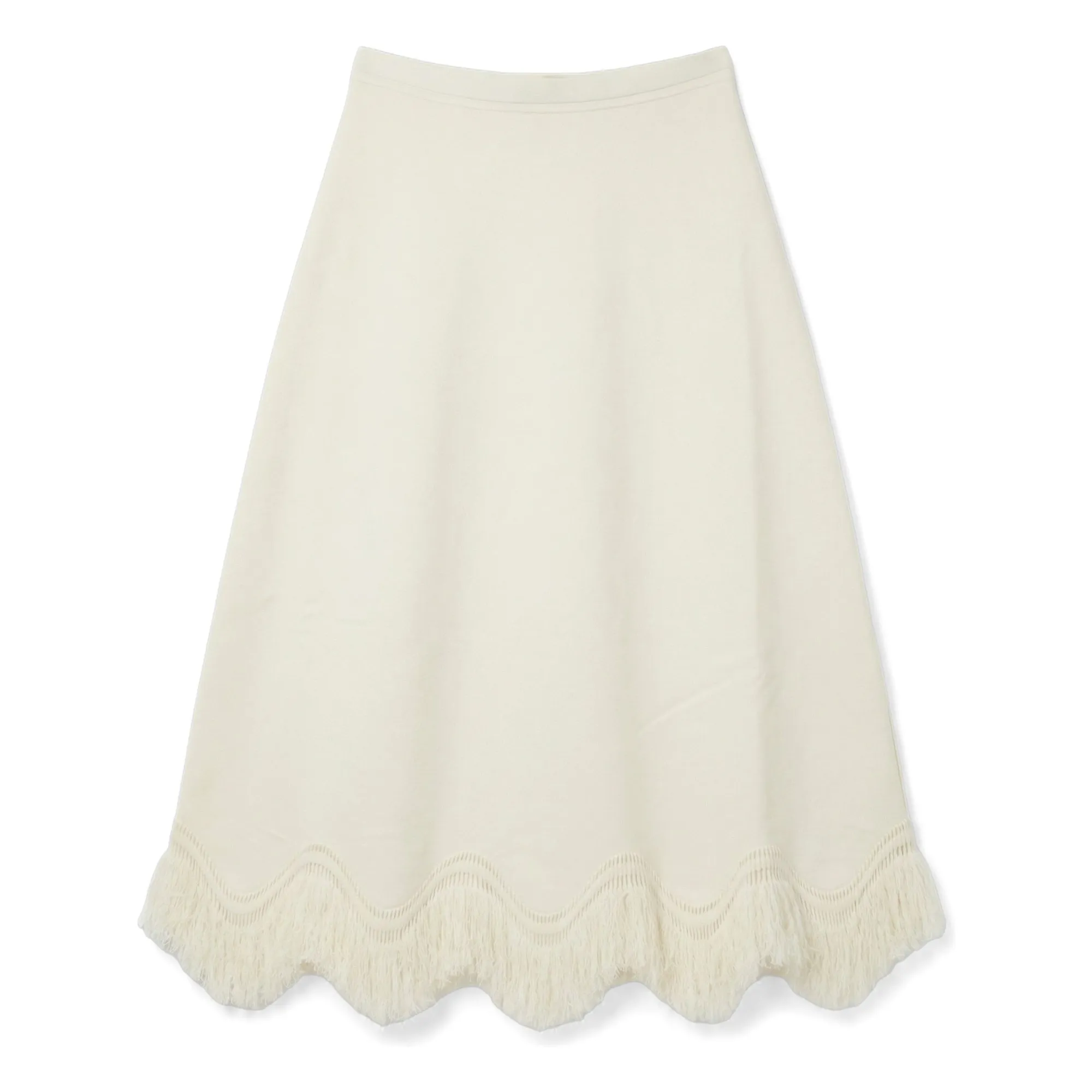 Ulla Johnson Ecru Paulina Fringed Skirt