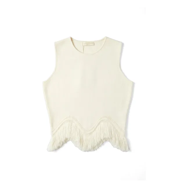 Koa Fringe Top | Ecru