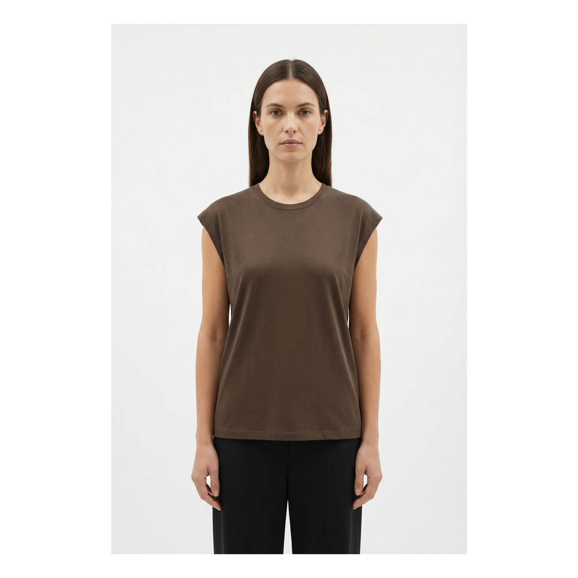 Pomandère Dark Brown Cotton And Linen Jersey T-Shirt