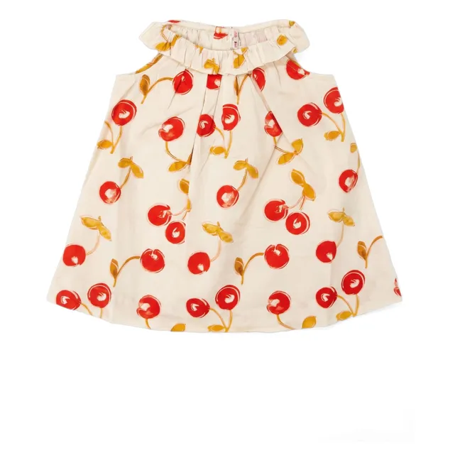 Robe Niniki Cerises Coton Bio | Rouge