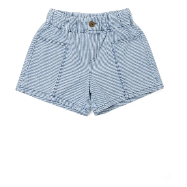 Pantalones cortos vaqueros a rayas Amber | Azul Claro