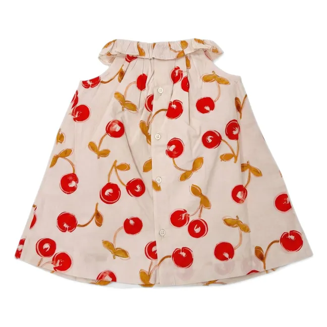Robe Niniki Cerises Coton Bio | Rouge