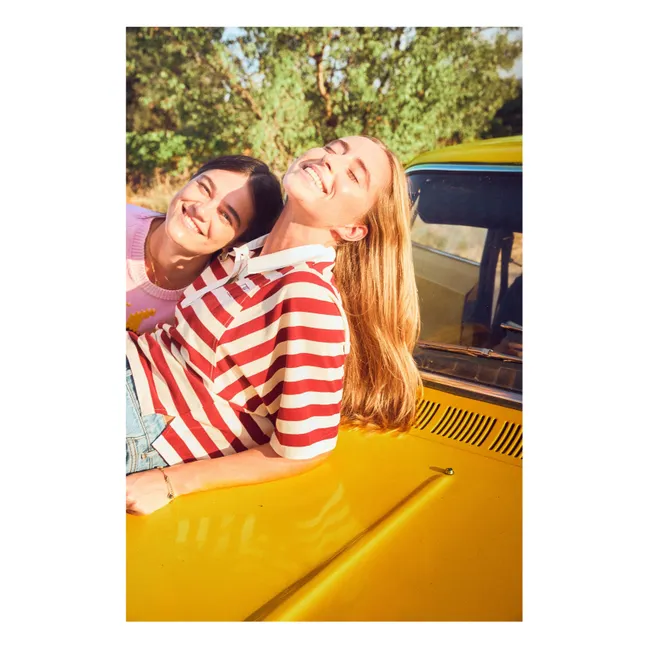 Polo de rayas visibles | Burdeos