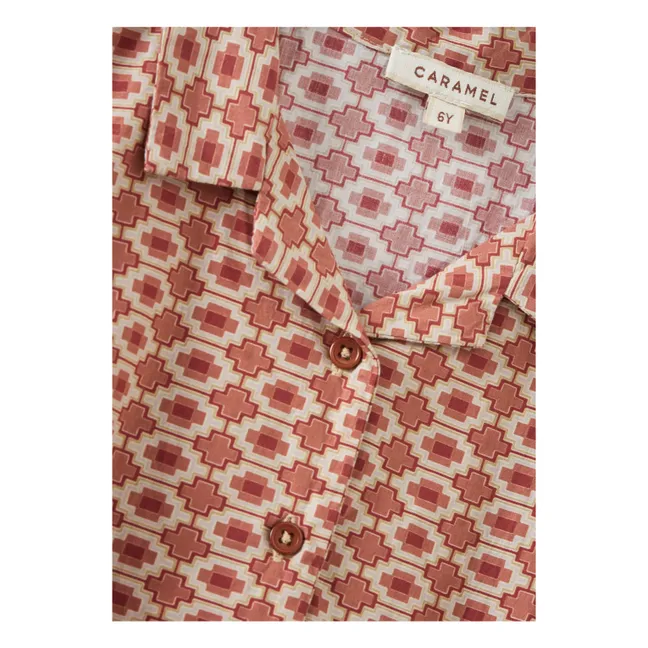 Chemise Bamboo Géométrique | Brique