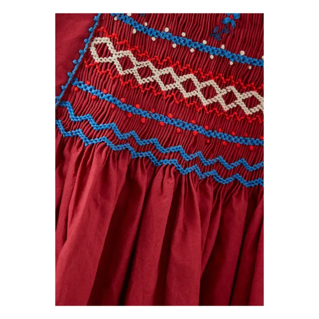 Vestido Moringa Smocked | Rojo Cereza