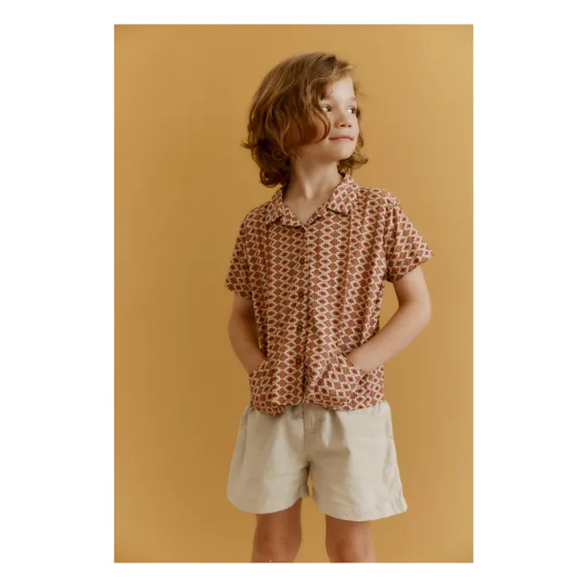 Chemise Bamboo Géométrique | Brique