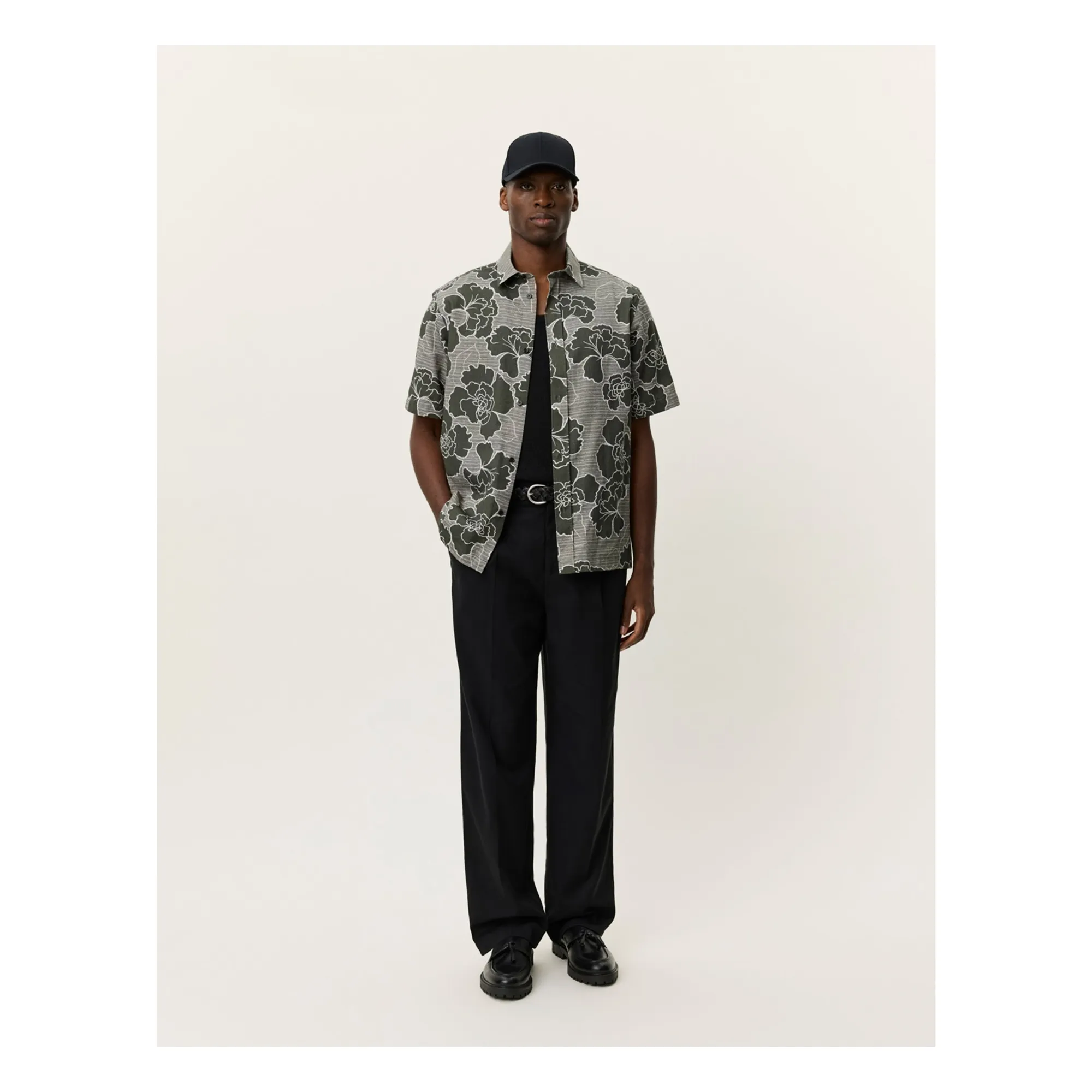 Chemise Manches Courtes Charlie Poppy Coton | Khaki- Image produit n°4