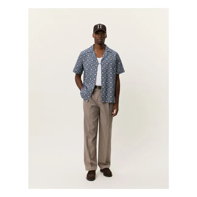 Chemise Manches Courtes Lukas Arabesque Coton Bio | Bleu
