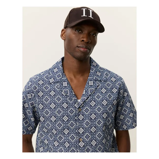 Chemise Manches Courtes Lukas Arabesque Coton Bio | Bleu