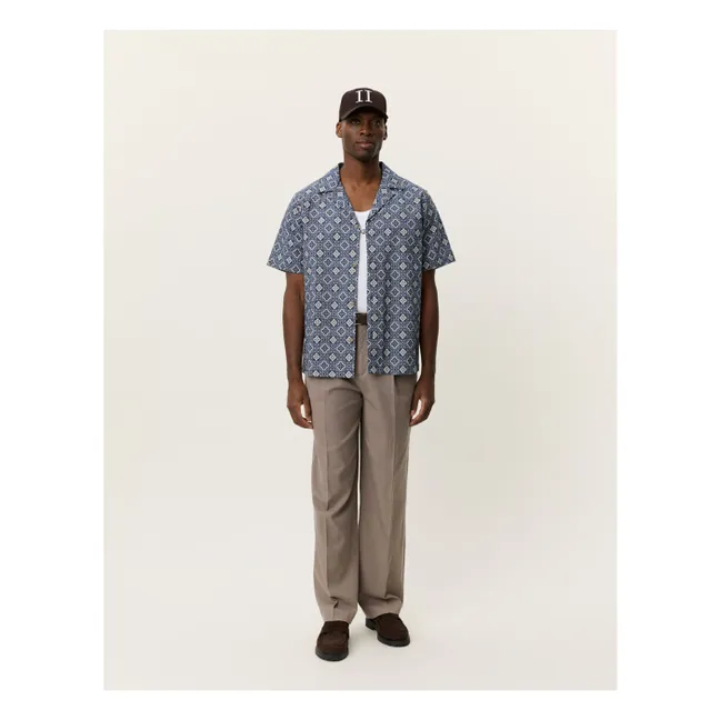 Chemise Manches Courtes Lukas Arabesque Coton Bio | Bleu