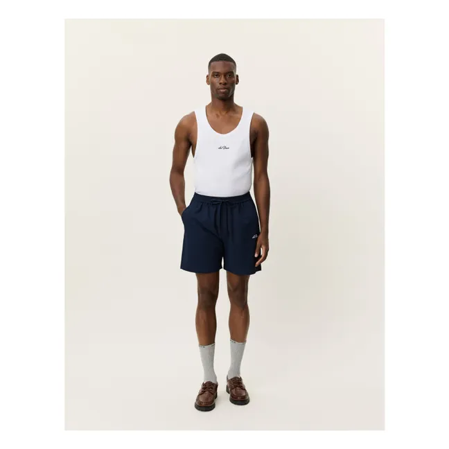 Short de Bain Stan Seersucker | Bleu foncé