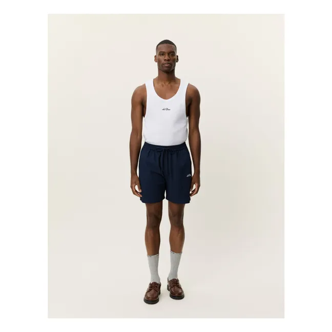 Short de Bain Stan Seersucker | Bleu foncé
