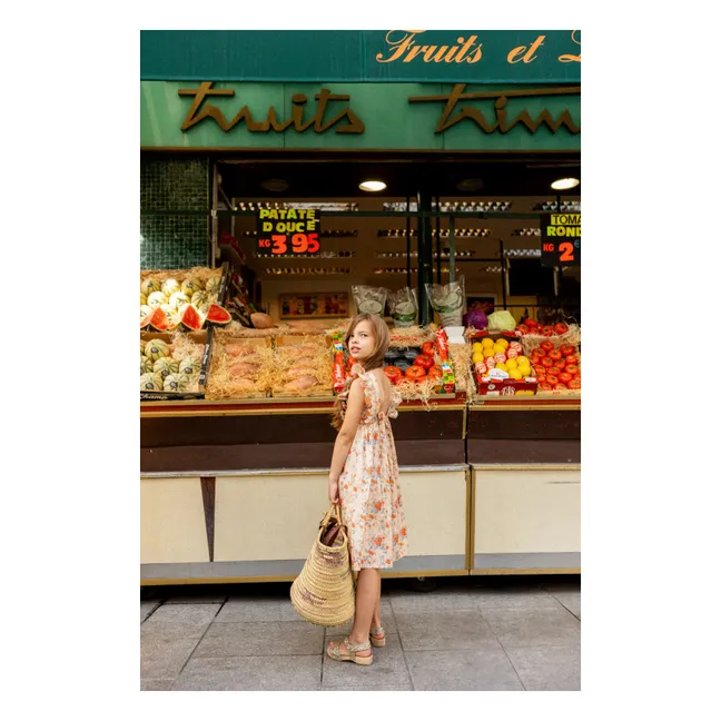 Robe Arlette Fleurie | Beige rosé
