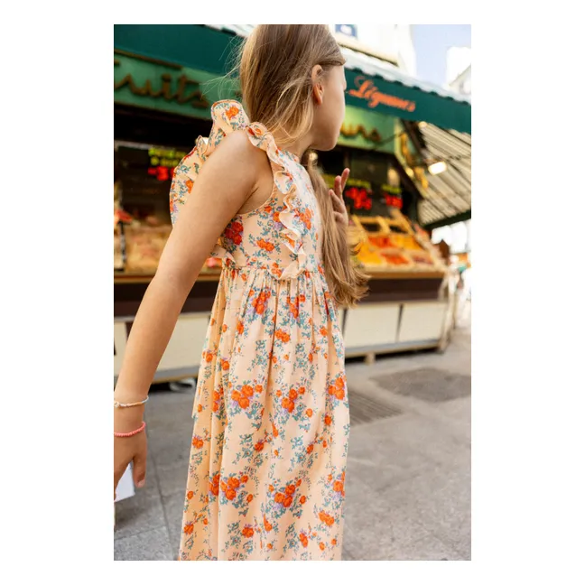 Robe Arlette Fleurie | Beige rosé