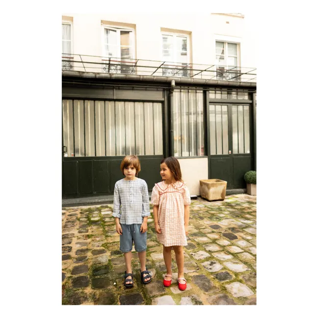 Kurta Oncle Carreaux | Bleu