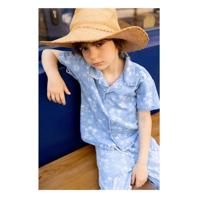 Camisa vaquera hawaiana Magnum | Azul Claro