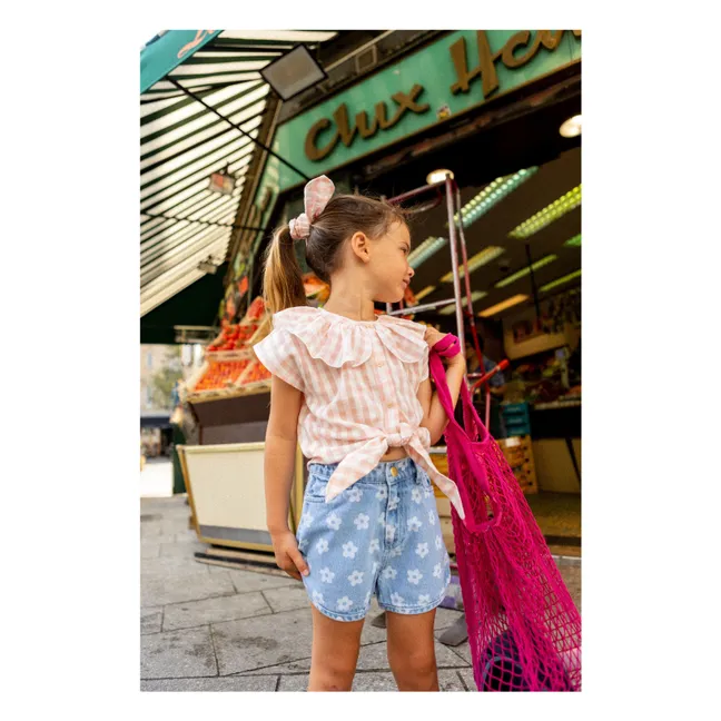 Short Denim Andrea Fleurs | Bleu Clair