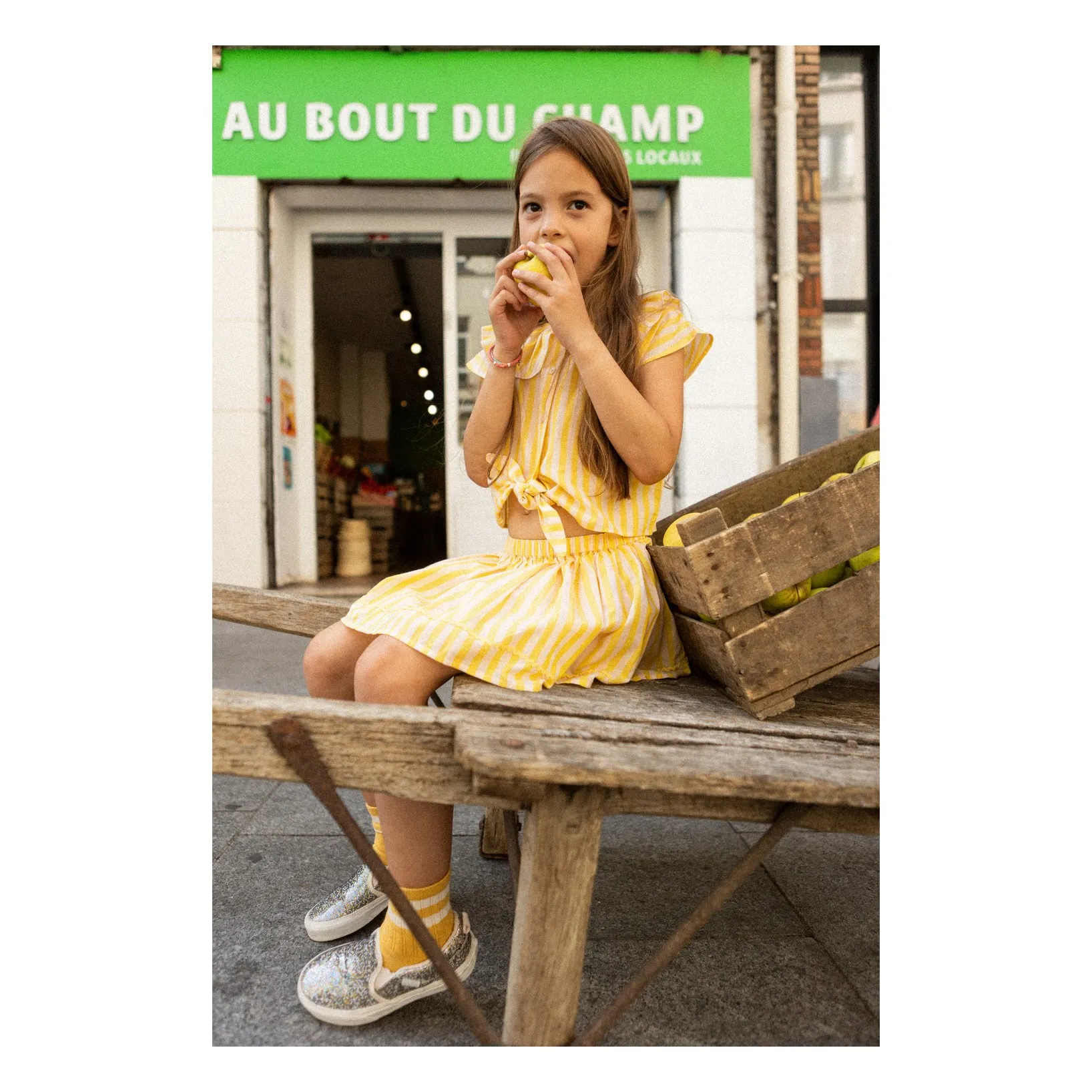 Jupe Opéra Rayée | Jaune- Image produit n°2
