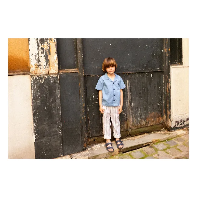 Striped Gazelle Pants | Pale blue