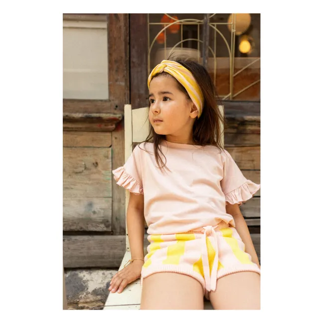 Short Iris Rayé | Jaune