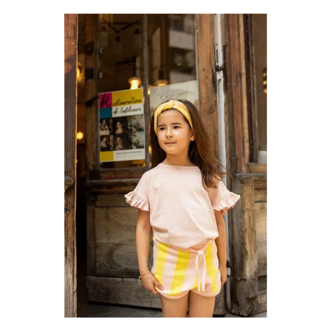 Short Iris Rayé | Jaune