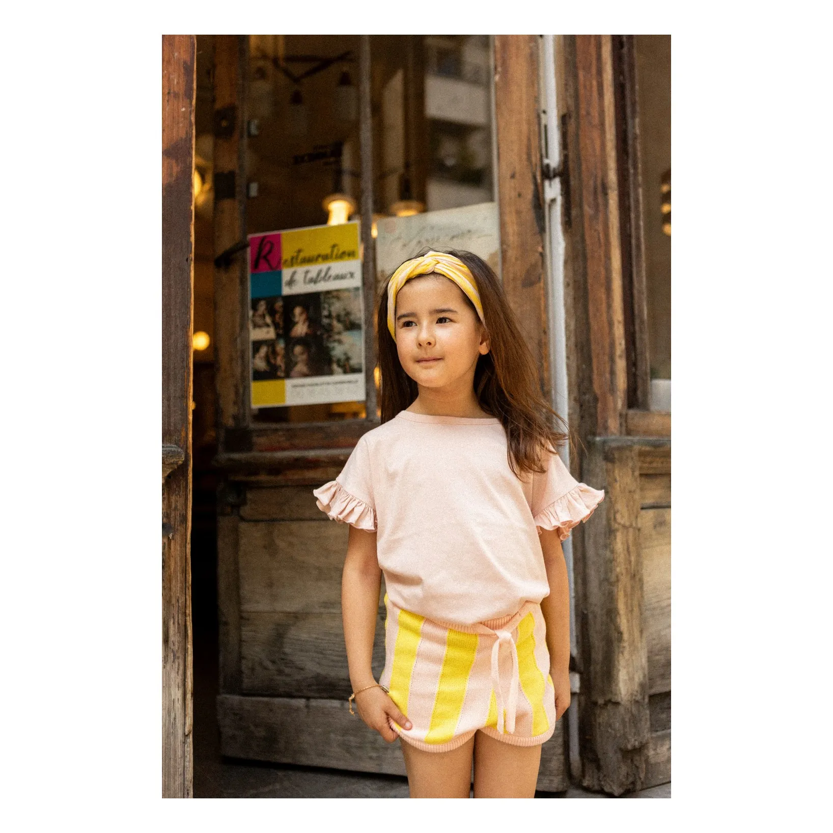 Bandeau Francesca Rayé | Jaune- Image produit n°1