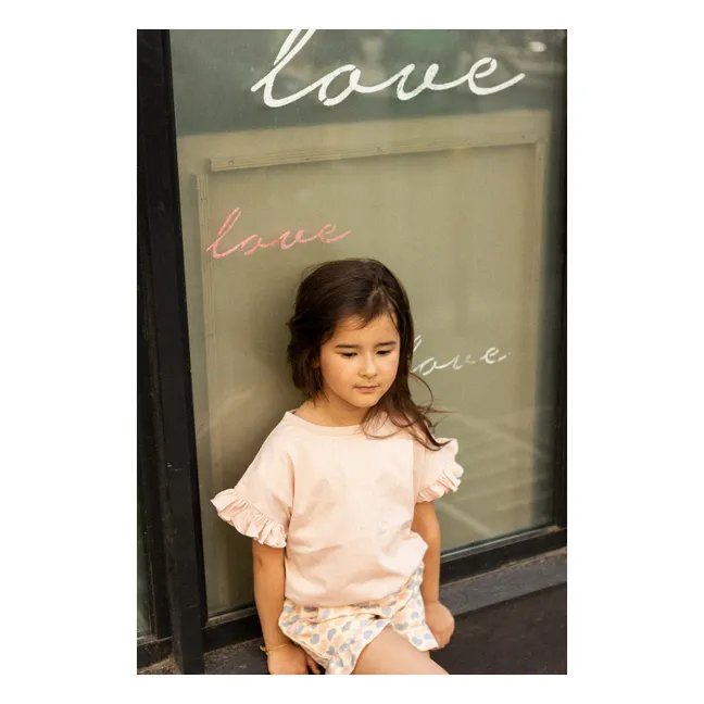 Short Volants Astrée Cœurs Eponge | Rose pâle