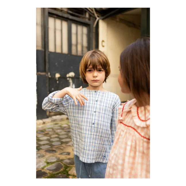 Kurta Oncle Carreaux | Bleu