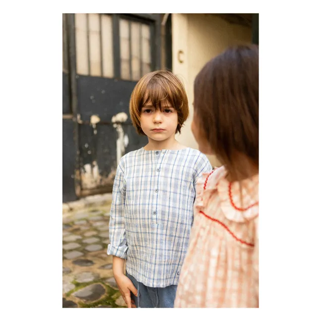 Kurta Oncle Carreaux | Bleu