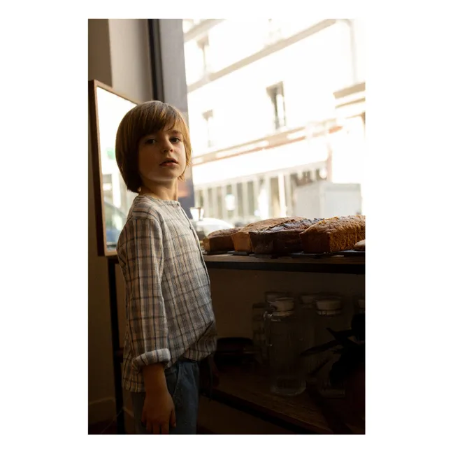 Kurta Oncle Carreaux | Bleu