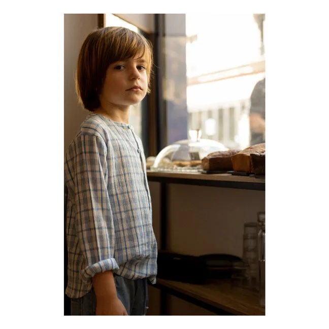 Kurta Oncle Carreaux | Bleu