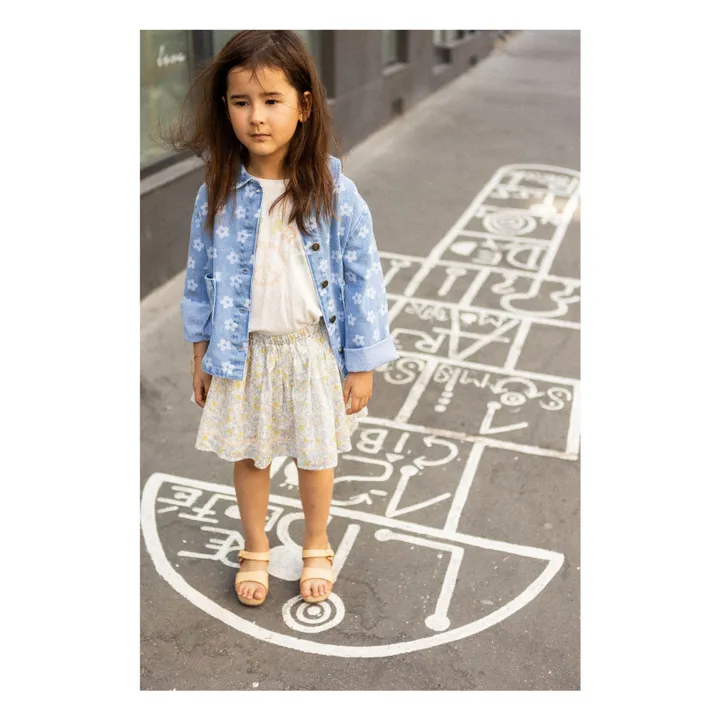 Chaqueta vaquera Marrón Flores | Azul Claro- Imagen del producto n°2