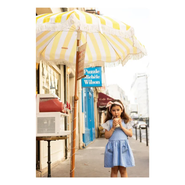 Sweetheart Pockets Denim Dress  | Light Blue