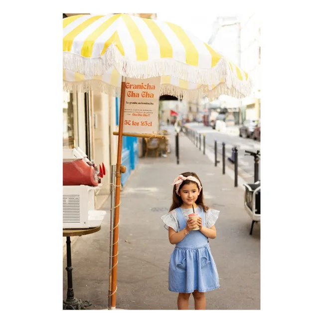 Robe Denim Poches Cœur Sweet  | Bleu Clair