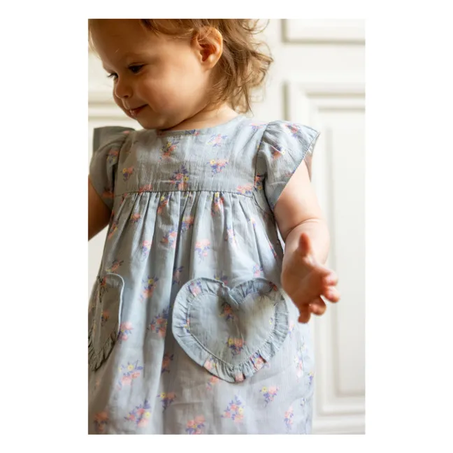 Vestido Ethie Bouquets | Azul Pálido