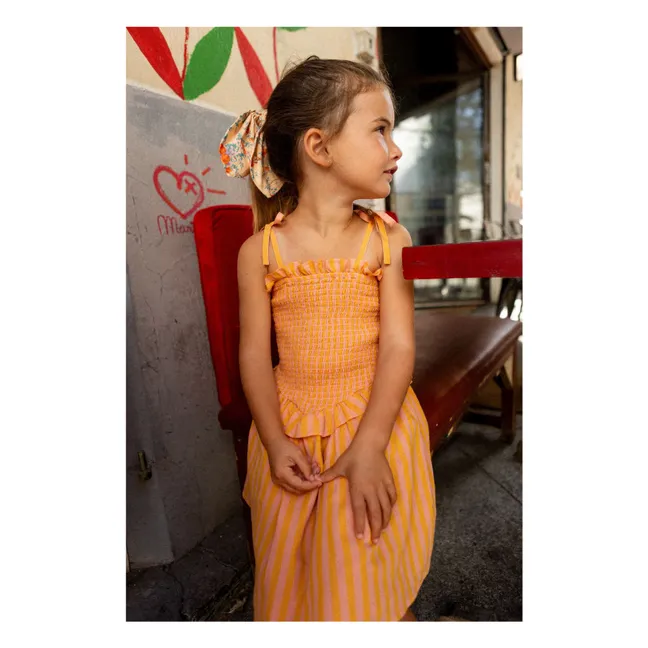 Striped Eden Smocked Dress | Orange
