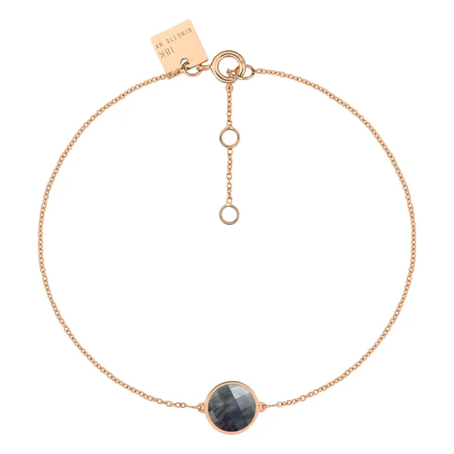 Disc Mini Pixie Ever Black Bracelet | Pink Gold