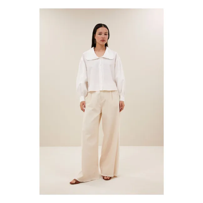 Jean Lux Grain Coton Bio | Blanc cassé