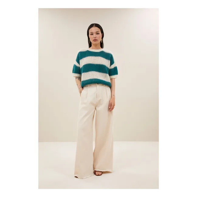 Pull Rayures Nino Astro | Bleu canard