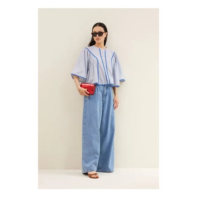 Blusa Davin de algodón orgánico | Azul