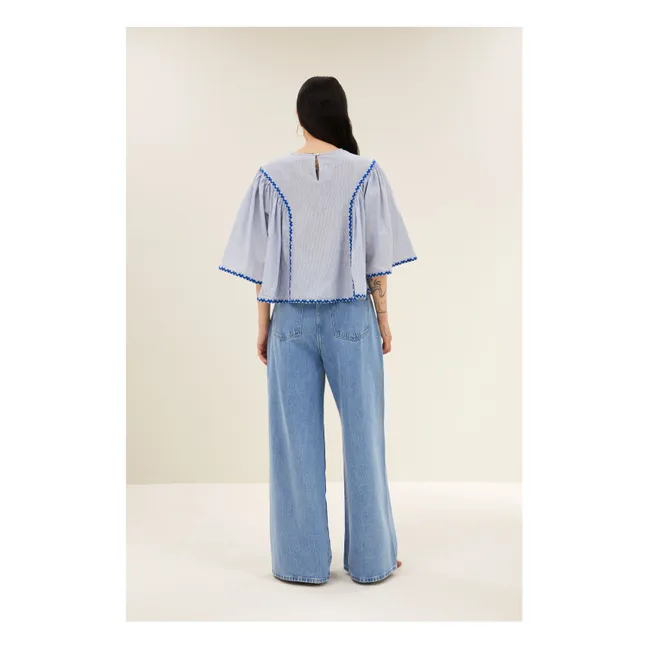 Davin organic cotton blouse | Blue