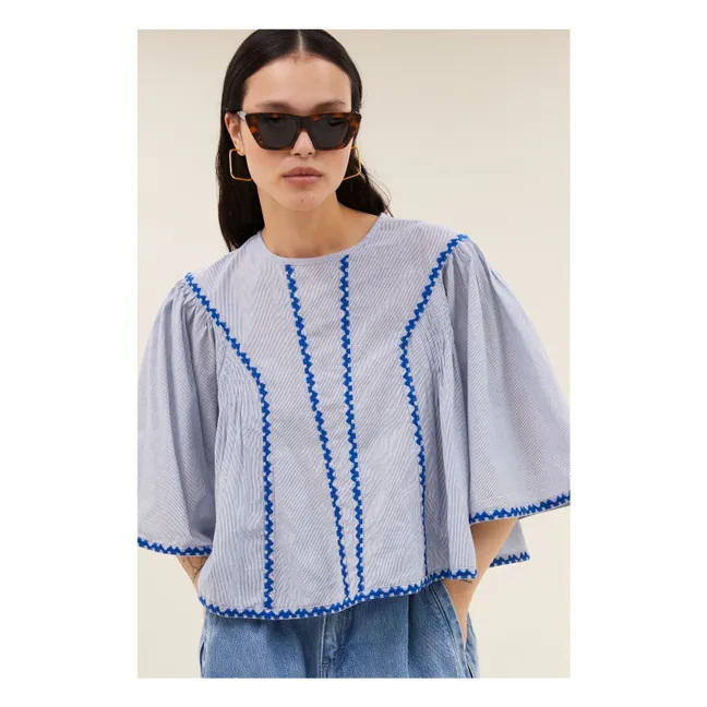 Davin organic cotton blouse | Blue