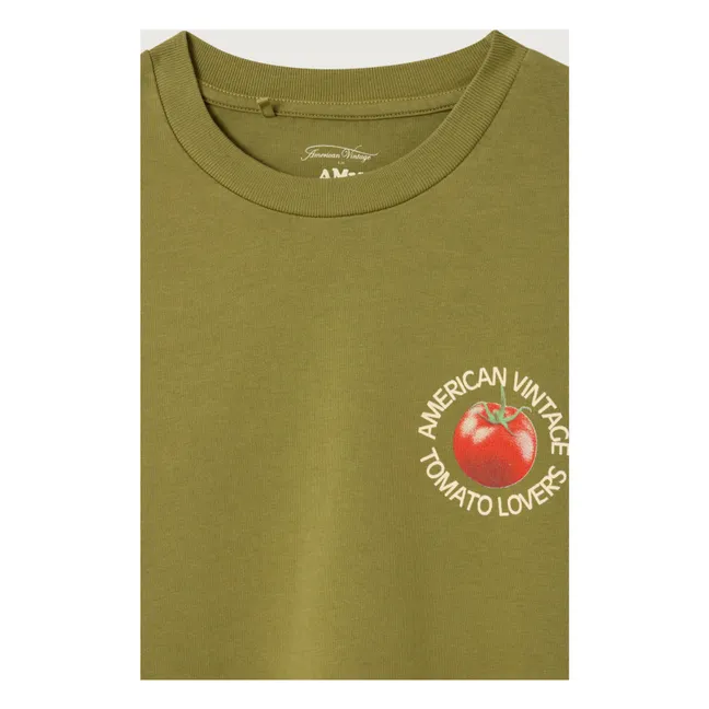 Camiseta de manga larga Fizvallay Tomato Lovers | Verde militare claro