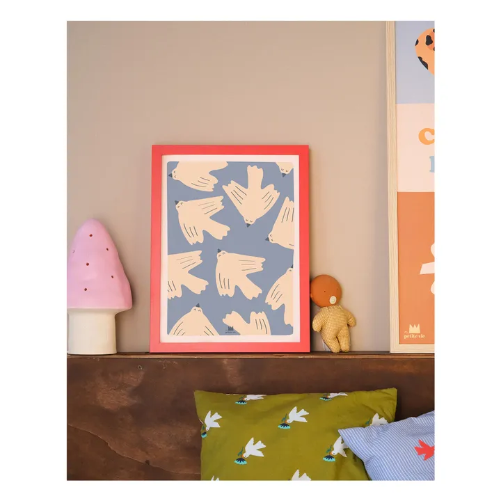 Affiche Les Oiseux Bleus | Bleu- Image produit n°0