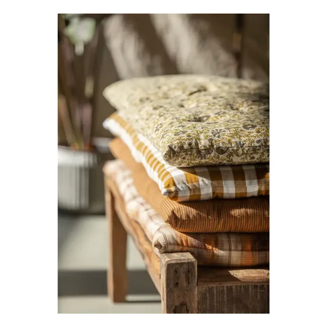 Matelas de sol en coton imprimé fleuri | Vert