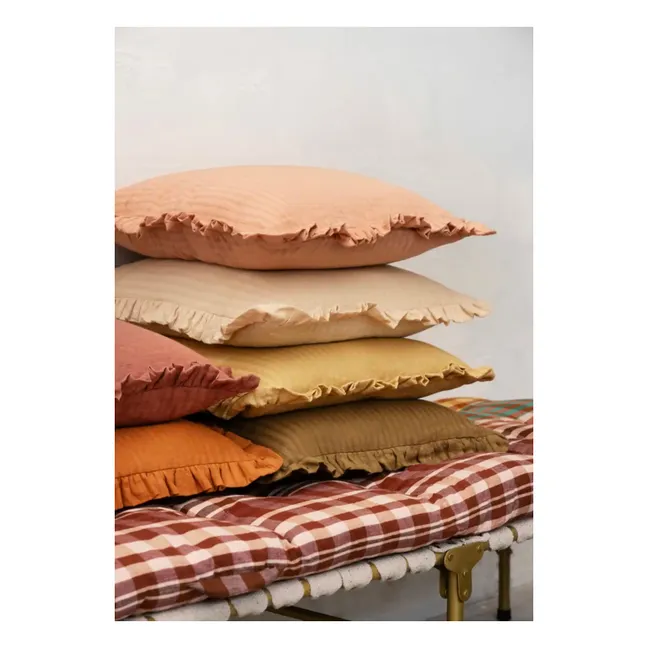 Matelas de sol à carreaux en coton | Rouge